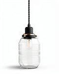 **Technische titel in het Nederlands: Moderne hanglamp met glazen voorzijde en industrieel ontwerp**
