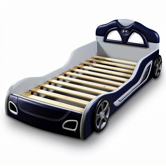**Technische Titel in het Nederlands: Auto-stijl kinderbed met houten lattenbodem**